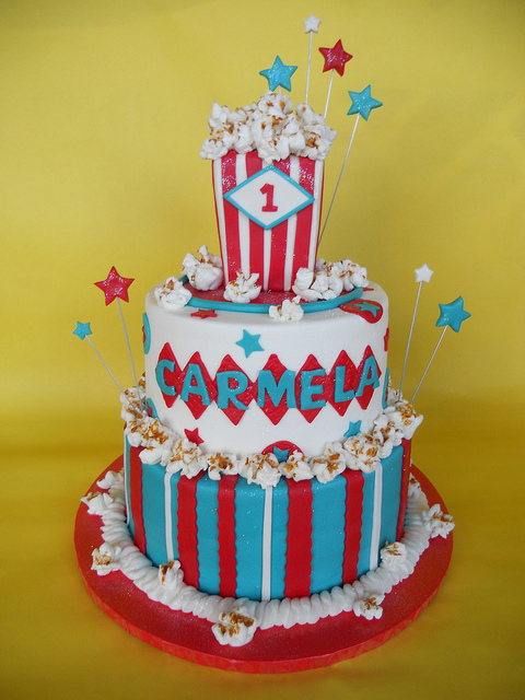 Vintage Carnival Themed Birthday Cake