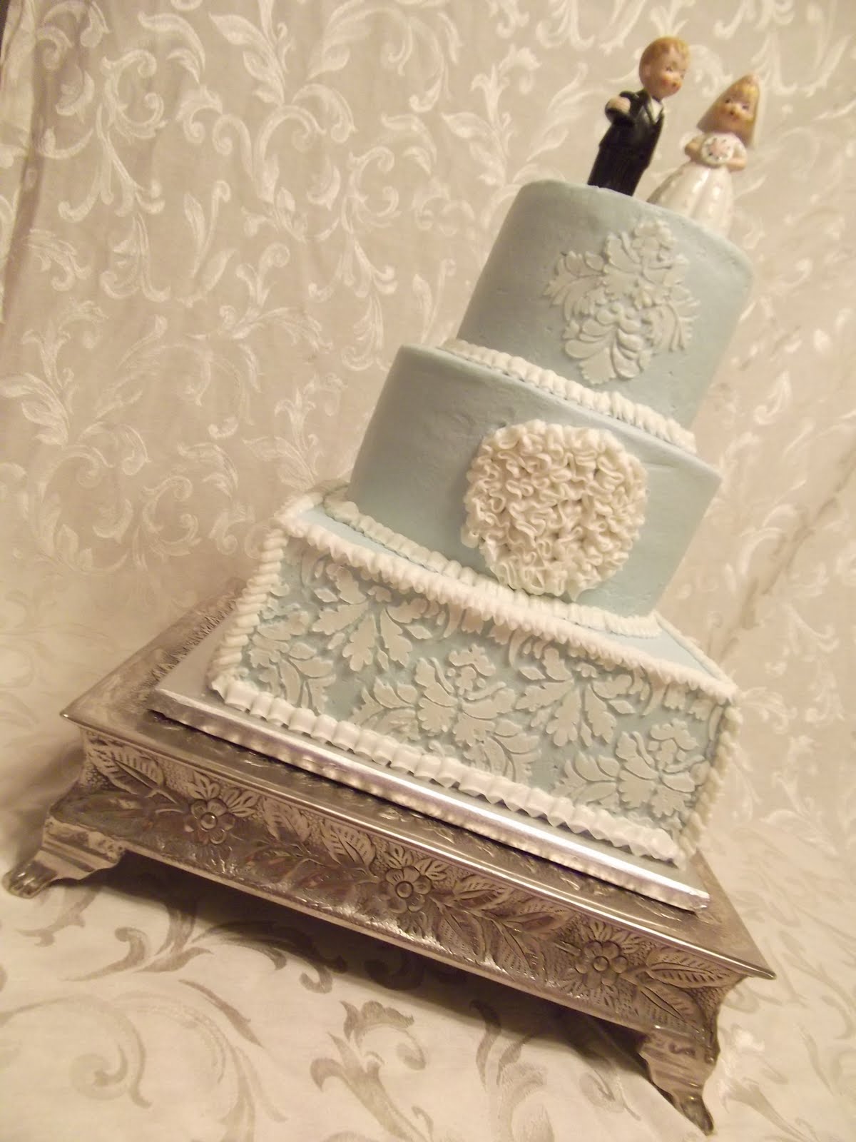 Wedding Cake with Buttercream Stencils