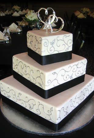 3 Layer Square Wedding Cake