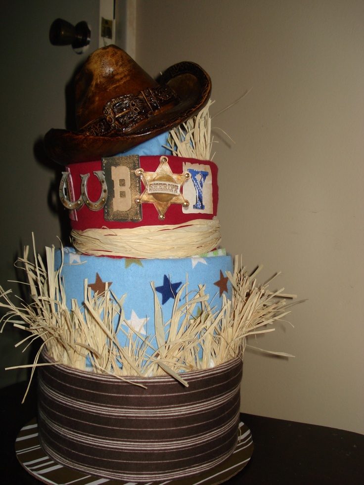 3 Tier Baby Shower Cowboy Cake