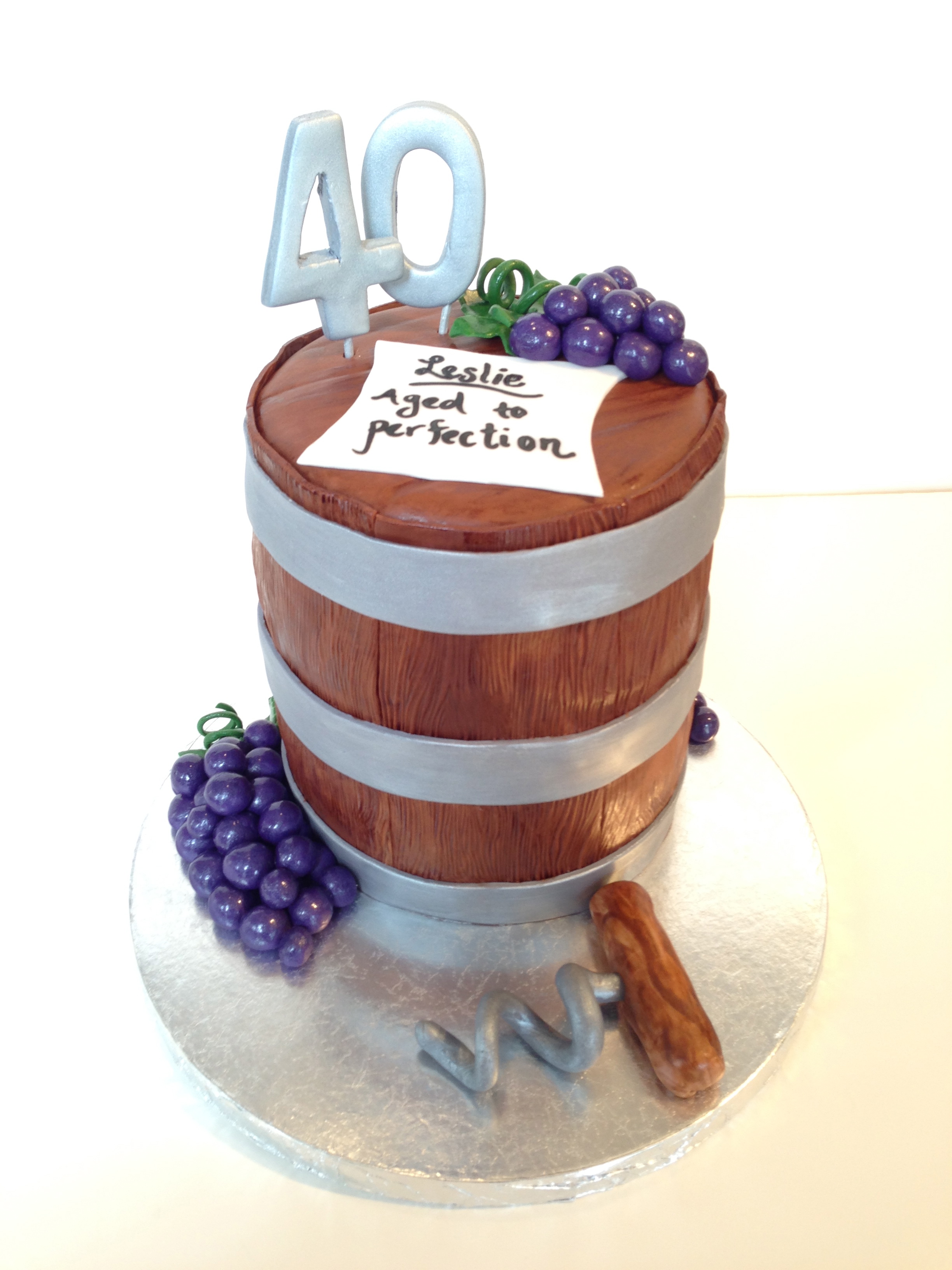 40th Birthday Wine Barrel Cake