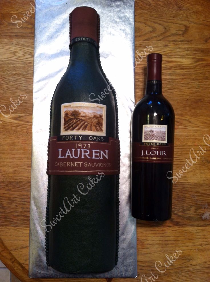 40th Birthday Wine Bottle Cake