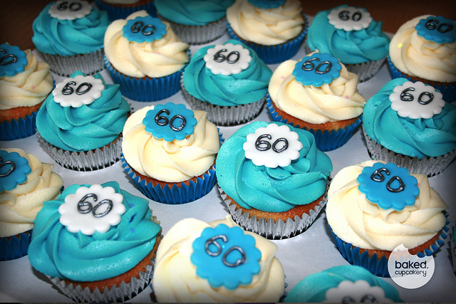 60th Birthday Cupcakes