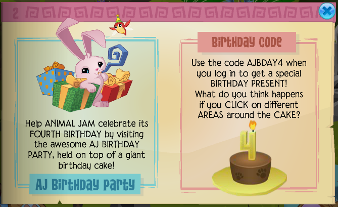 Animal Jam Codes Birthday Cake