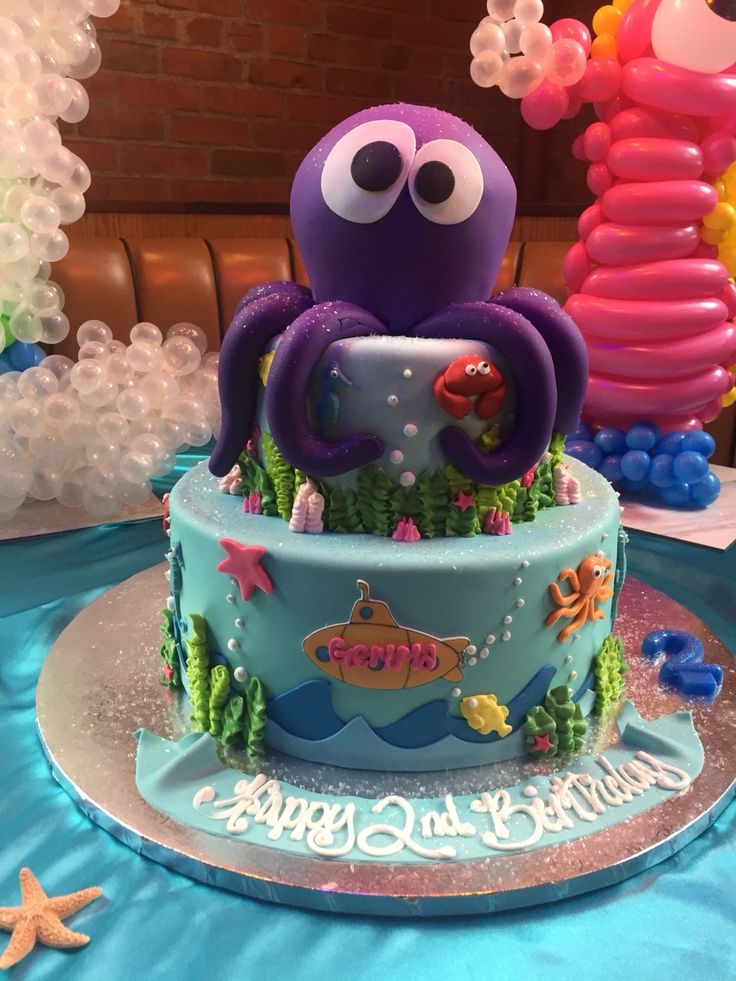 Aquarium Themed Birthday Cake