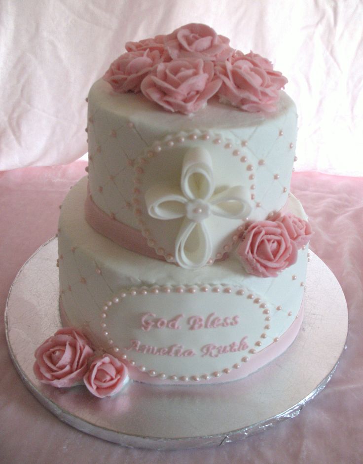 Baby Girl Baptism Cake