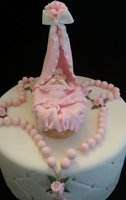 Baby Girl Baptism Cake