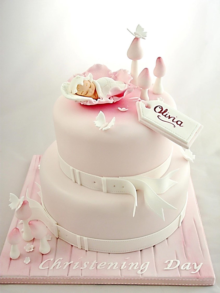 Baby Girl Christening Cake