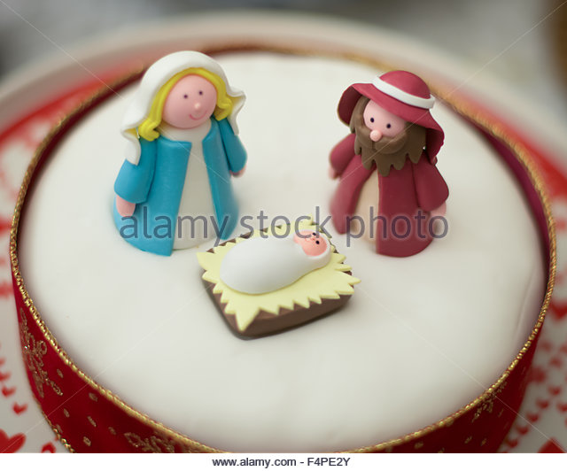 Baby Jesus in Manger On a Cake