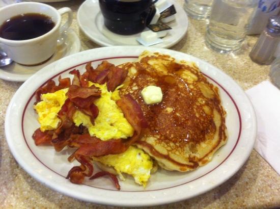 Bacon Eggs Pancakes and Sausage