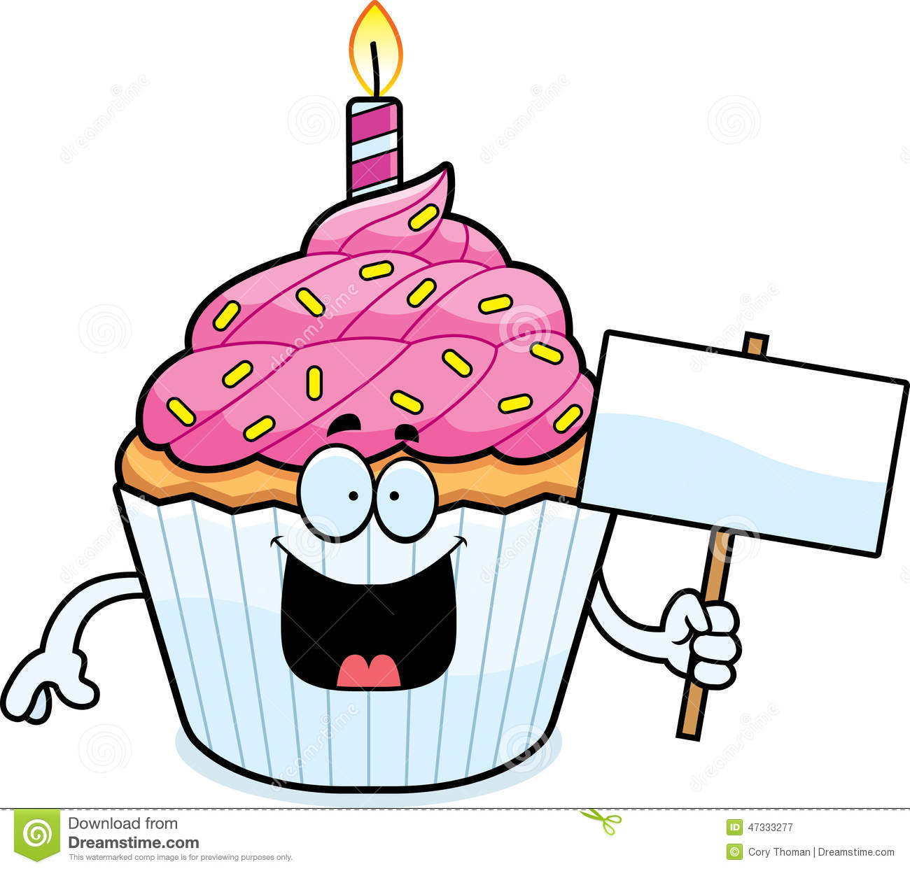 Birthday Cupcake Cartoon