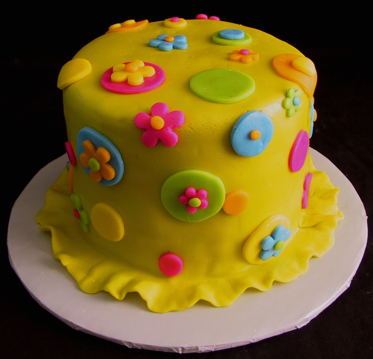 Blue and Yellow Birthday Cake