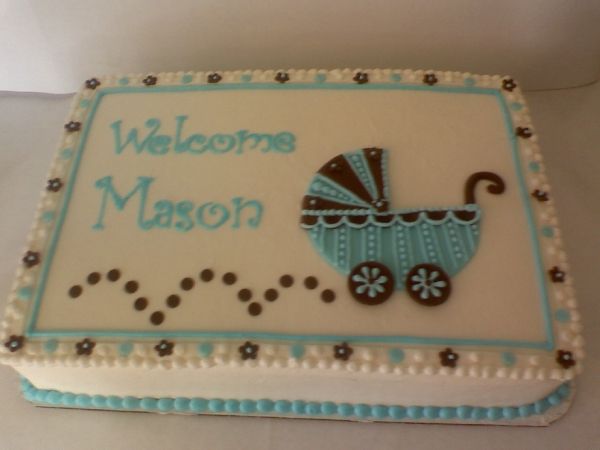 Boy Baby Shower Sheet Cake