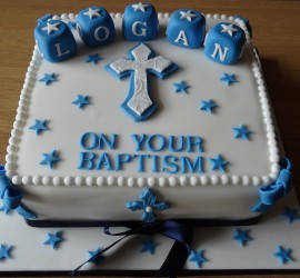 Boy Baptism Cake