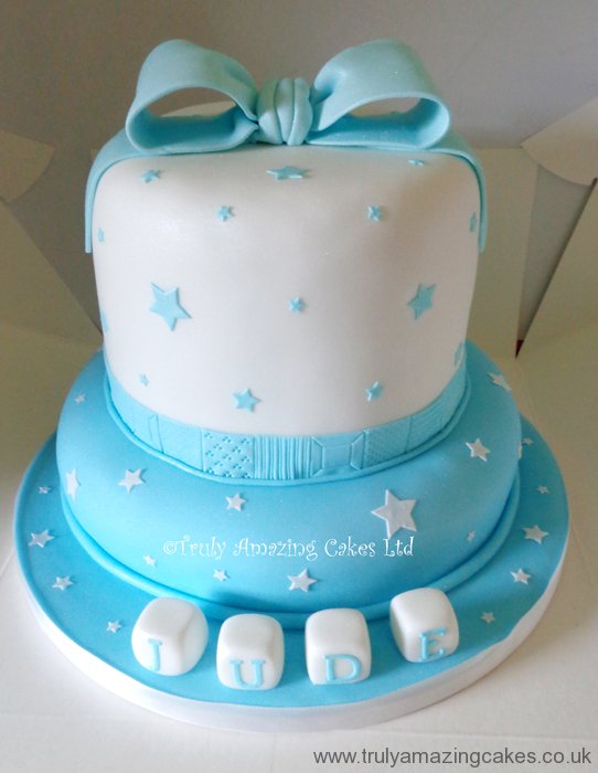 Boy Baptism Cake