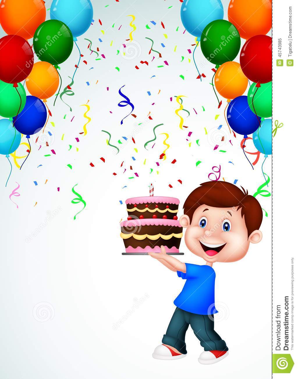 Boy Birthday Cake Cartoon