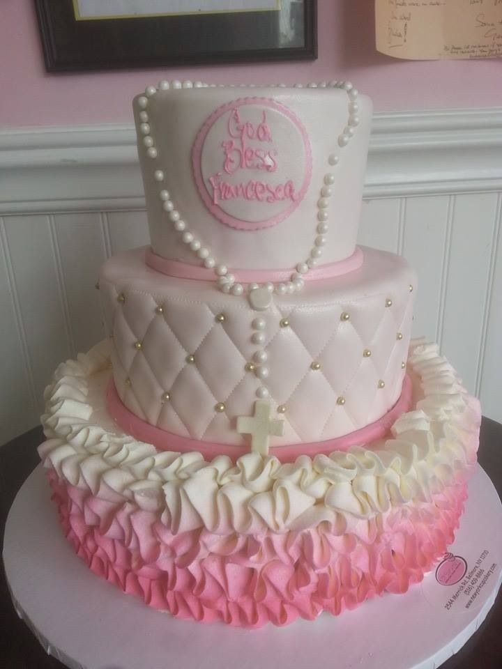 Buttercream Baptism Cake Girl