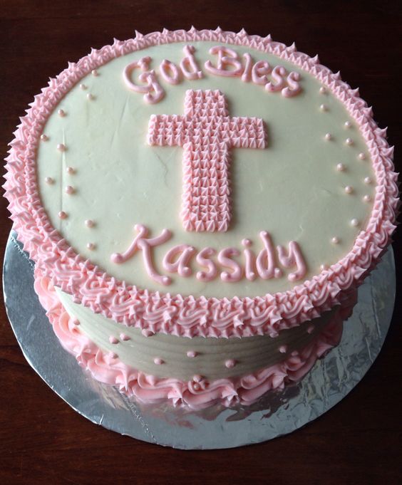 Buttercream Baptism Cake Girl