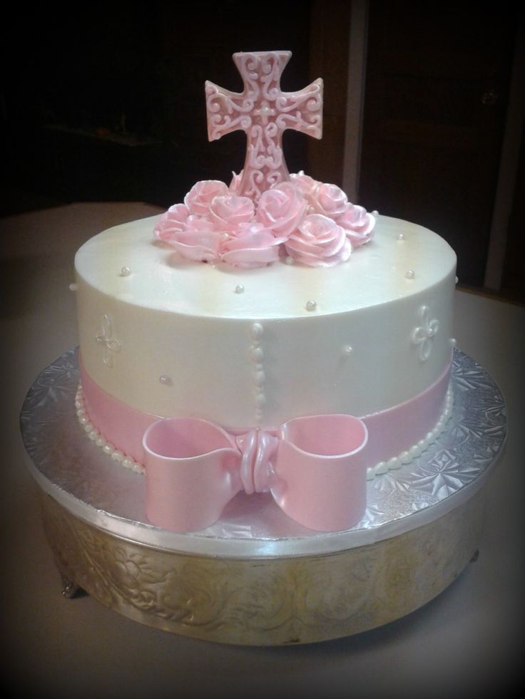 Buttercream Communion Cake Cross