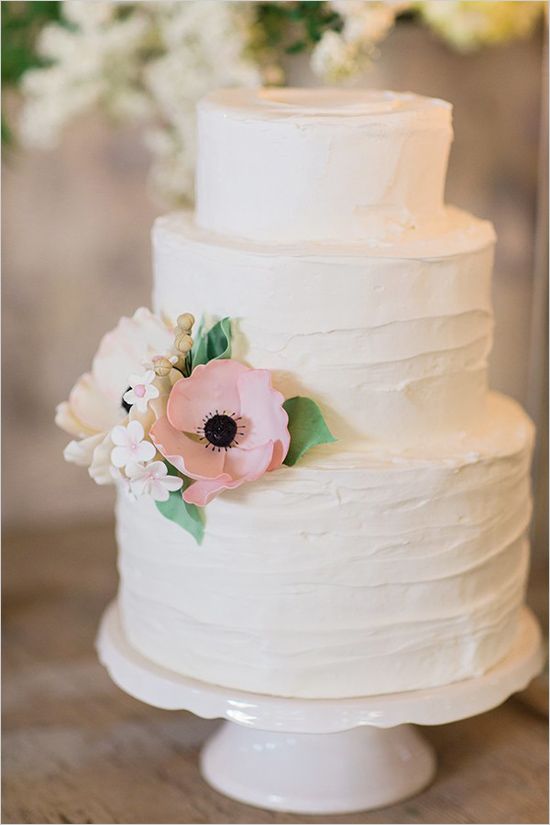 Buttercream Wedding Cake Ideas with Flowers