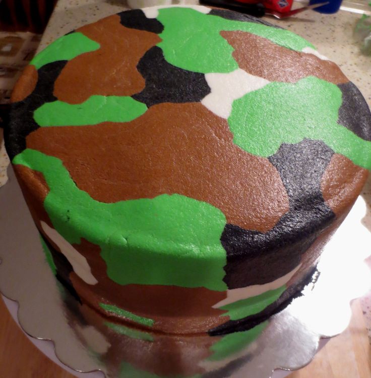 Camo Cake with Buttercream