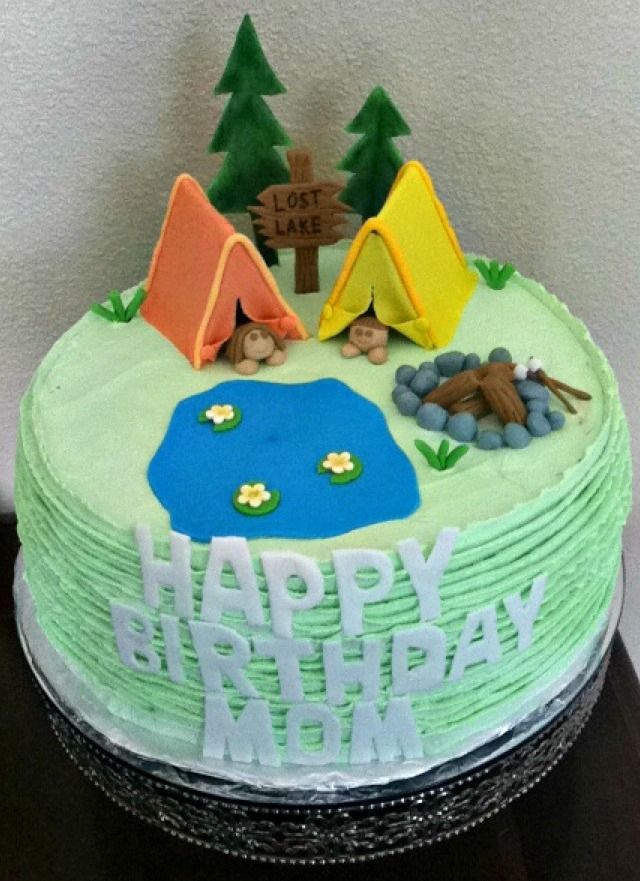 Camping Theme Birthday Cake