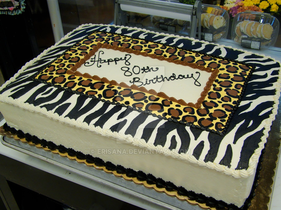 Cheetah Print Birthday Sheet Cake