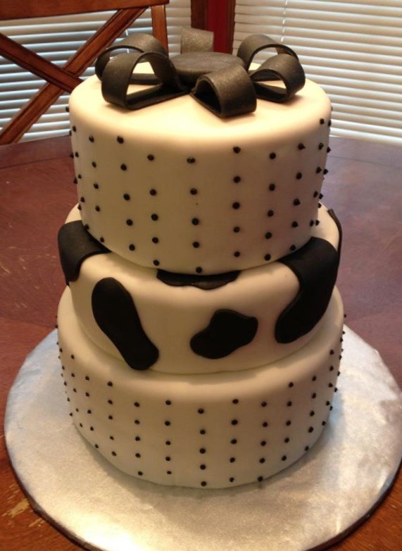 Cow Print Baby Shower Cake