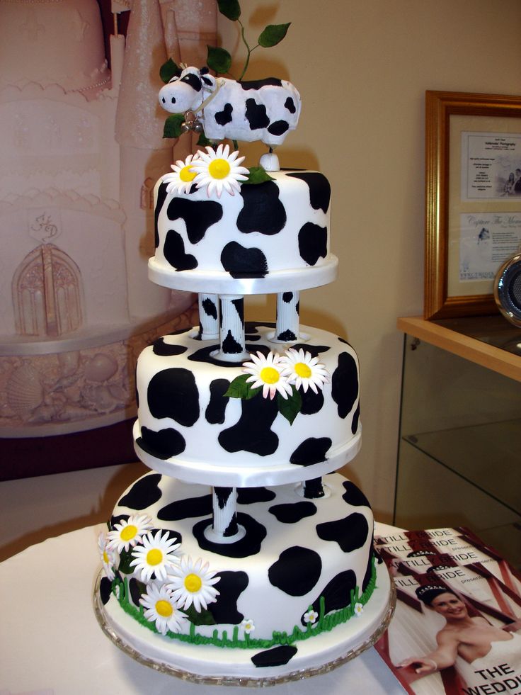 Cow Print Wedding Cake