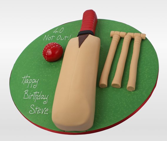 Cricket Bat Birthday Cake