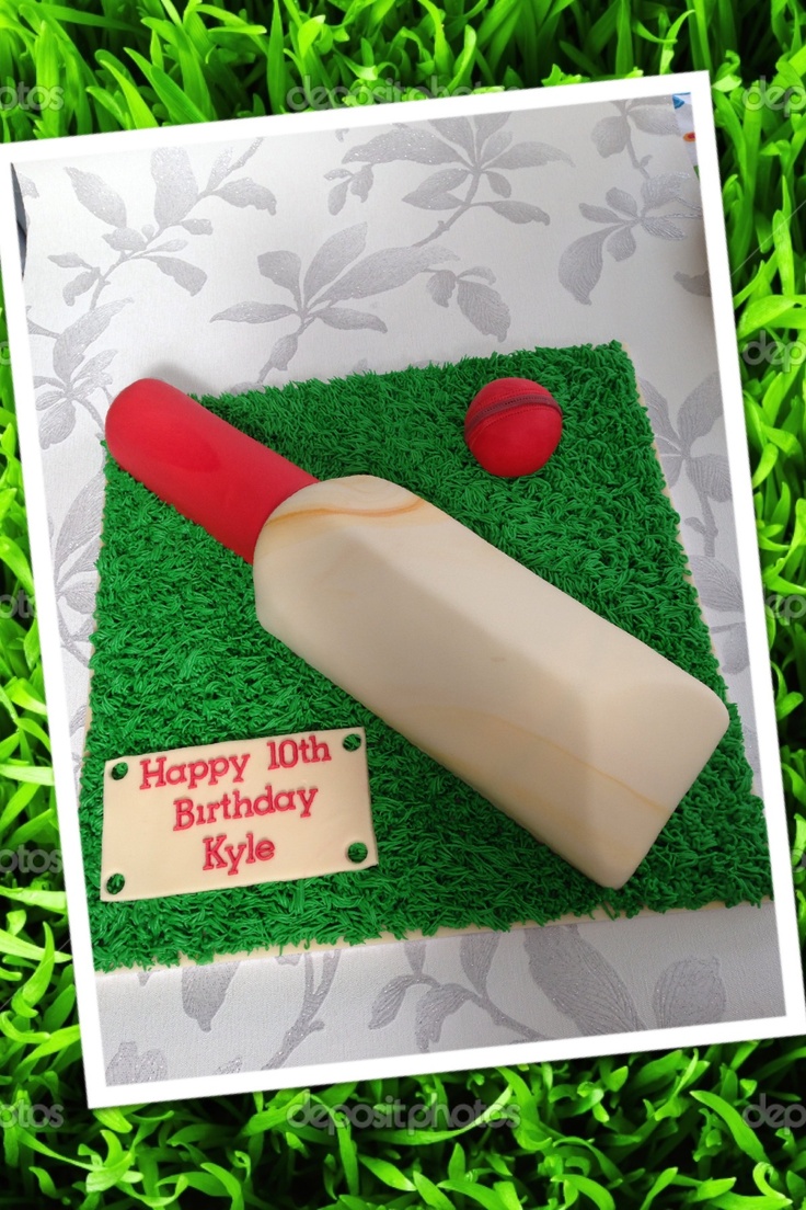 Cricket Themed Birthday Cake