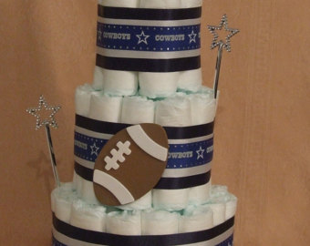 Dallas Cowboys Baby Shower Diaper Cake