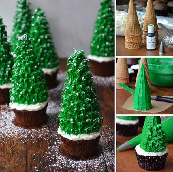 DIY Christmas Tree Cupcakes