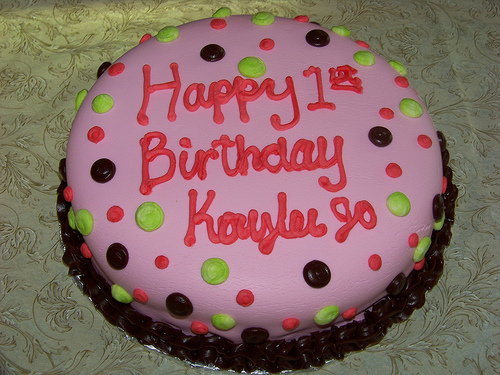 Dot Polka Fondant Birthday Cake