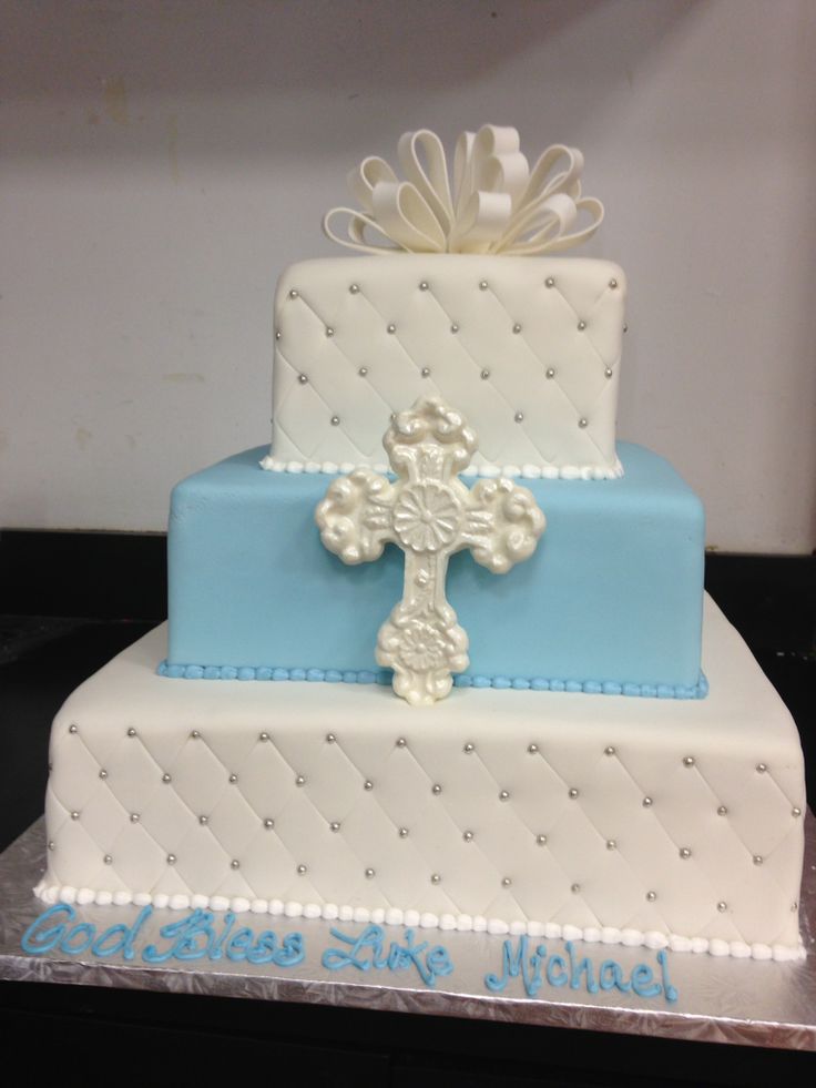 Elegant Baby Boy Christening Cakes