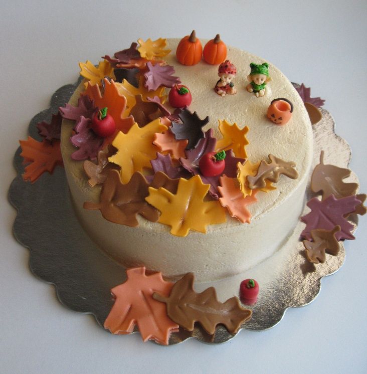 Fall Leaves Cake Decorations