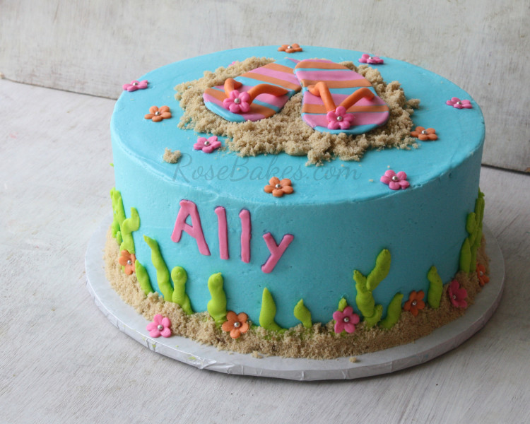 Flip Flop Beach Cake