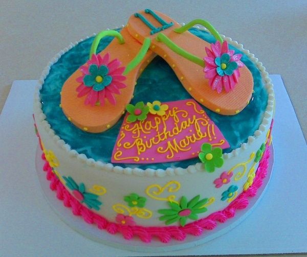 Flip Flop Themed Birthday Cake