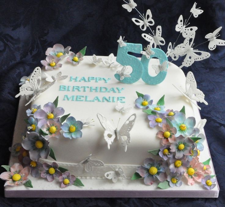 Flowers and Butterflies Cake