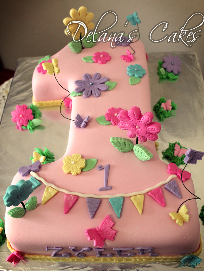 Flowers and Butterfly Cake