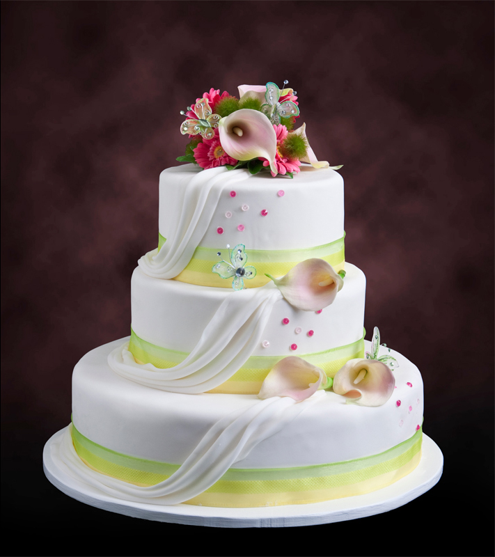 Fondant Draped Wedding Cake