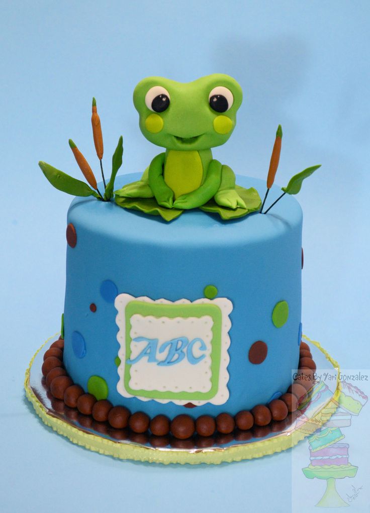 Frog Baby Shower Cake