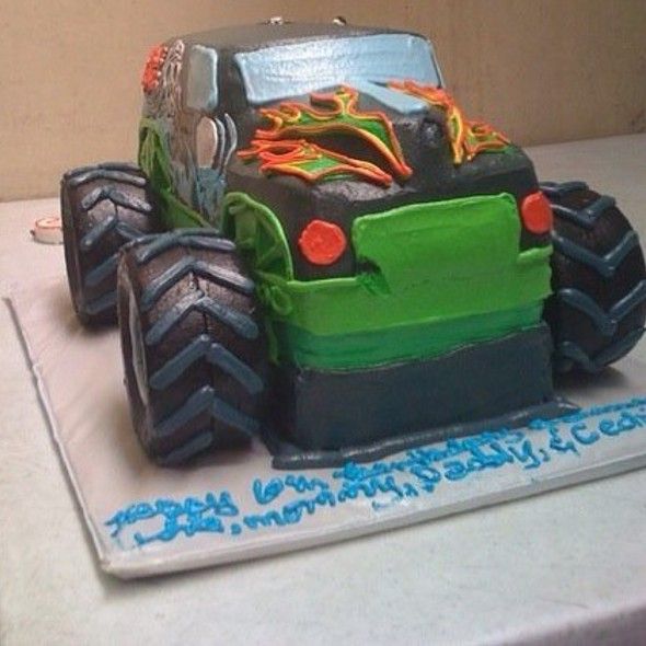 Grave Digger Monster Truck Cake