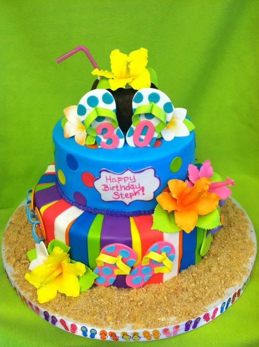 Hawaiian Flip Flop Birthday Cake