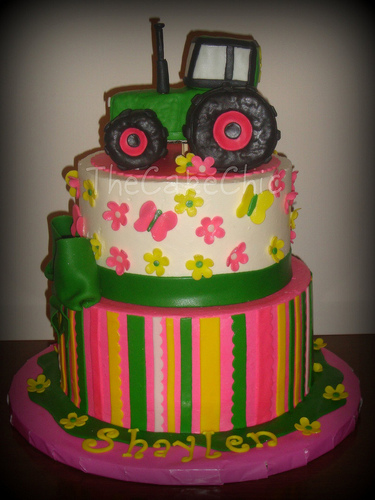 John Deere Pink Cake