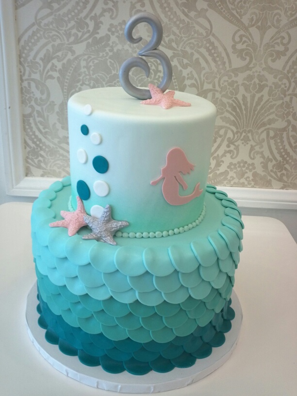 Little Mermaid Baby Shower Cake