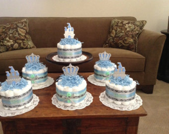 Little Prince Baby Shower Diaper Cake Centerpieces