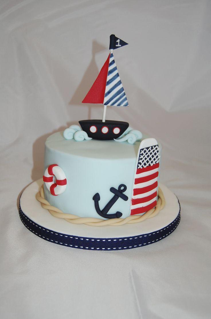 Nautical First Birthday Cake