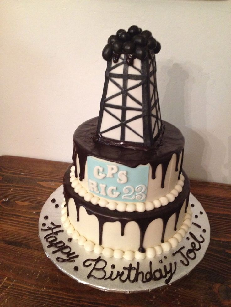 Oil Rig Birthday Cake