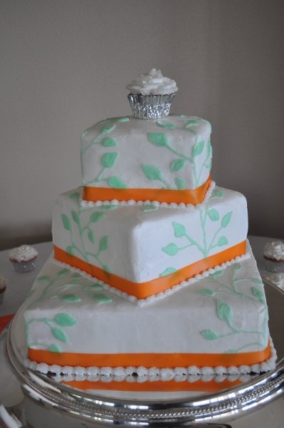 Orange Square Wedding Cakes